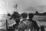 Десантные части Северного флота на пути к военно-морской базе Киркенес в Норвегии    1944 г.Место съемки: Северный флот